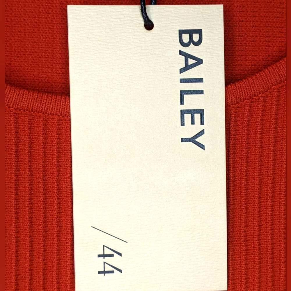 Bailey/44 Rust Ruffle Sleeved Ribbed Top, Large - Picture 7 of 9